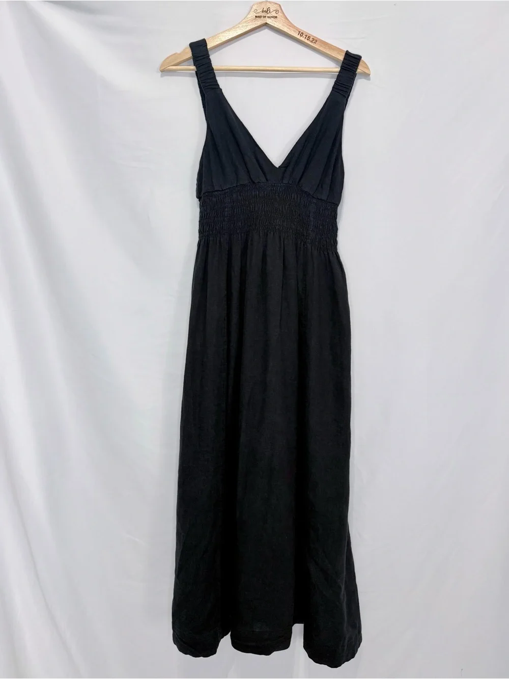 Abercrombie & Fitch Black Linen Feel Maxi Dress